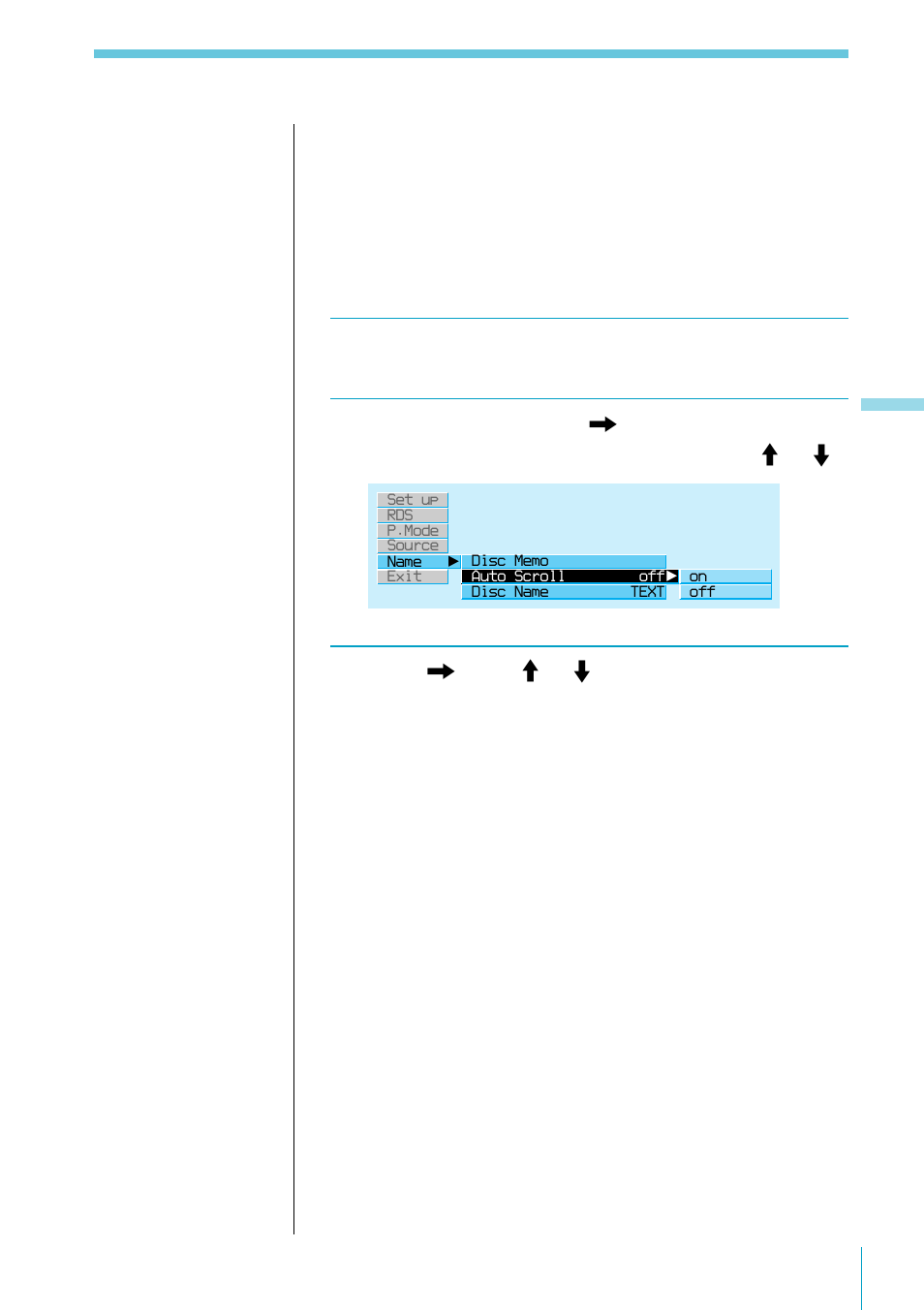Scrolling titles automatically | Sony XES User Manual | Page 33 / 72