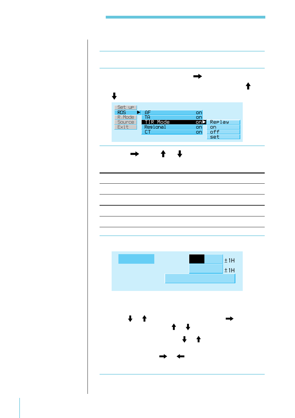 To set the tir function, Listening to the radio | Sony XES User Manual | Page 50 / 72