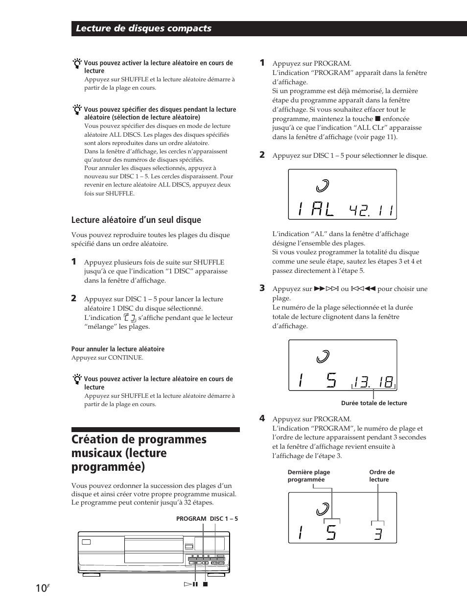 1 al | Sony CDP-CE105 User Manual | Page 22 / 50