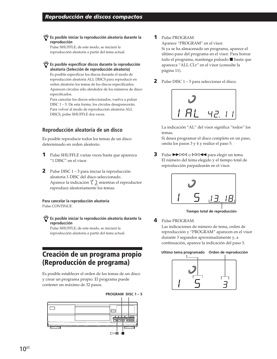 1 al | Sony CDP-CE105 User Manual | Page 34 / 50
