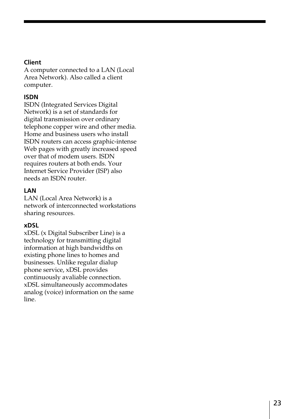 Glossary | Sony PCWA-A100 User Manual | Page 23 / 28