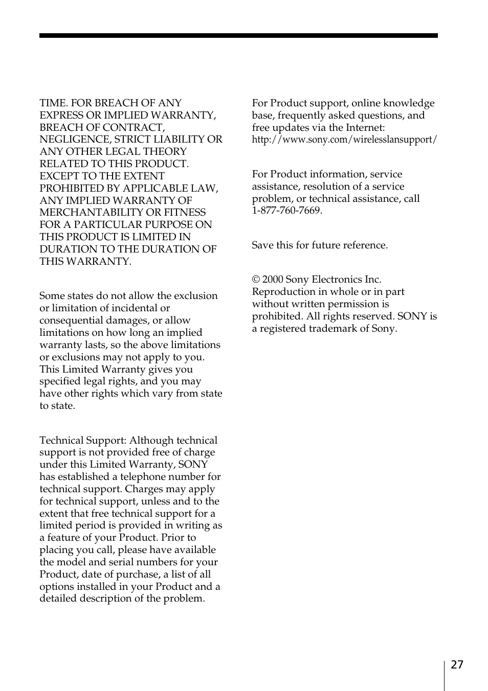 Sony PCWA-A100 User Manual | Page 27 / 28