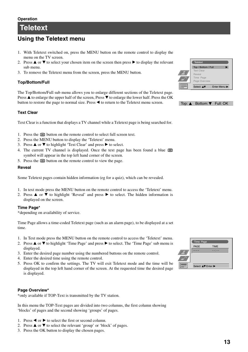 Teletext, Using the teletext menu | Sony KV-28FX65 U User Manual | Page 15 / 28