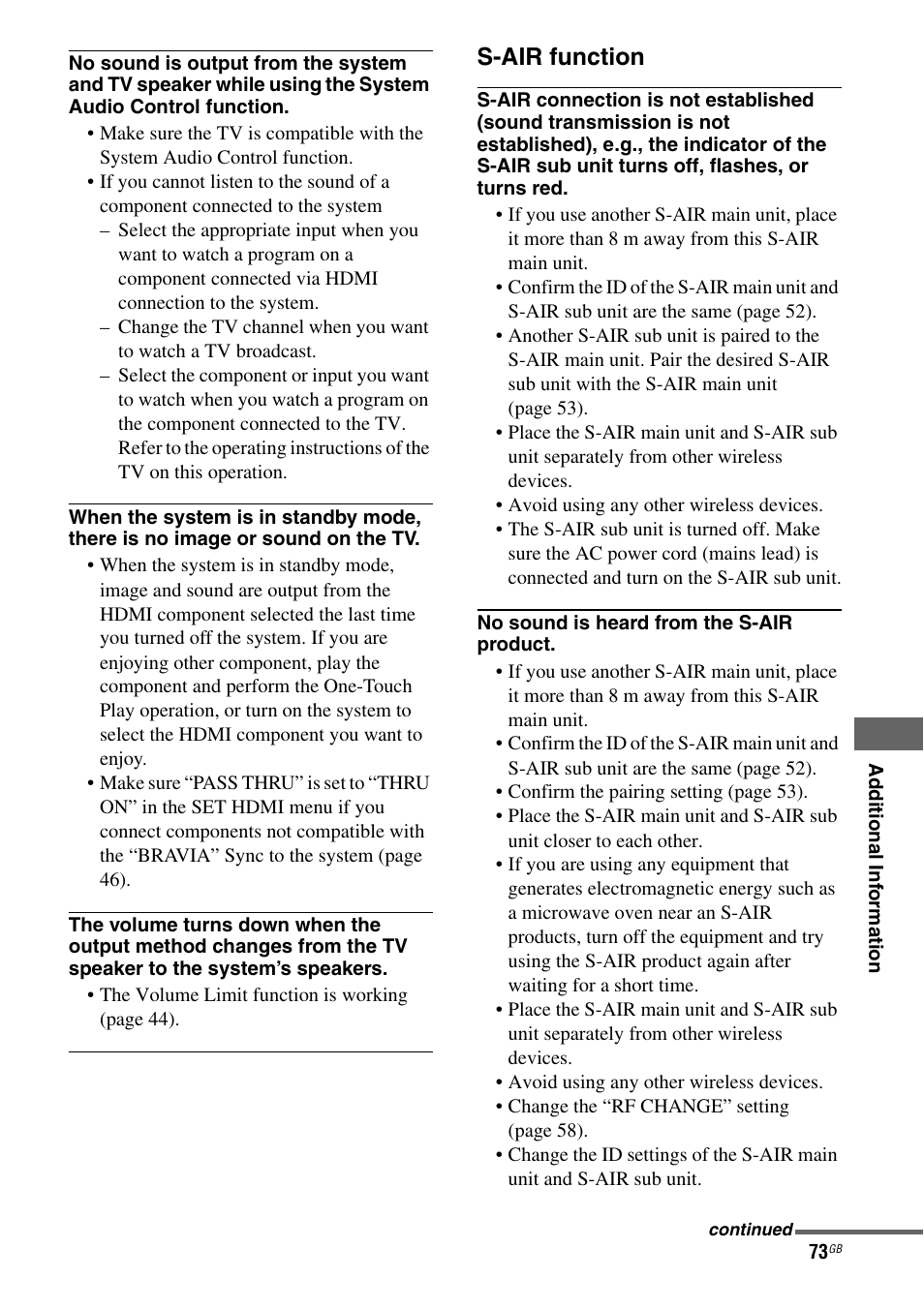 Sony HT-AF5 User Manual | Page 73 / 80