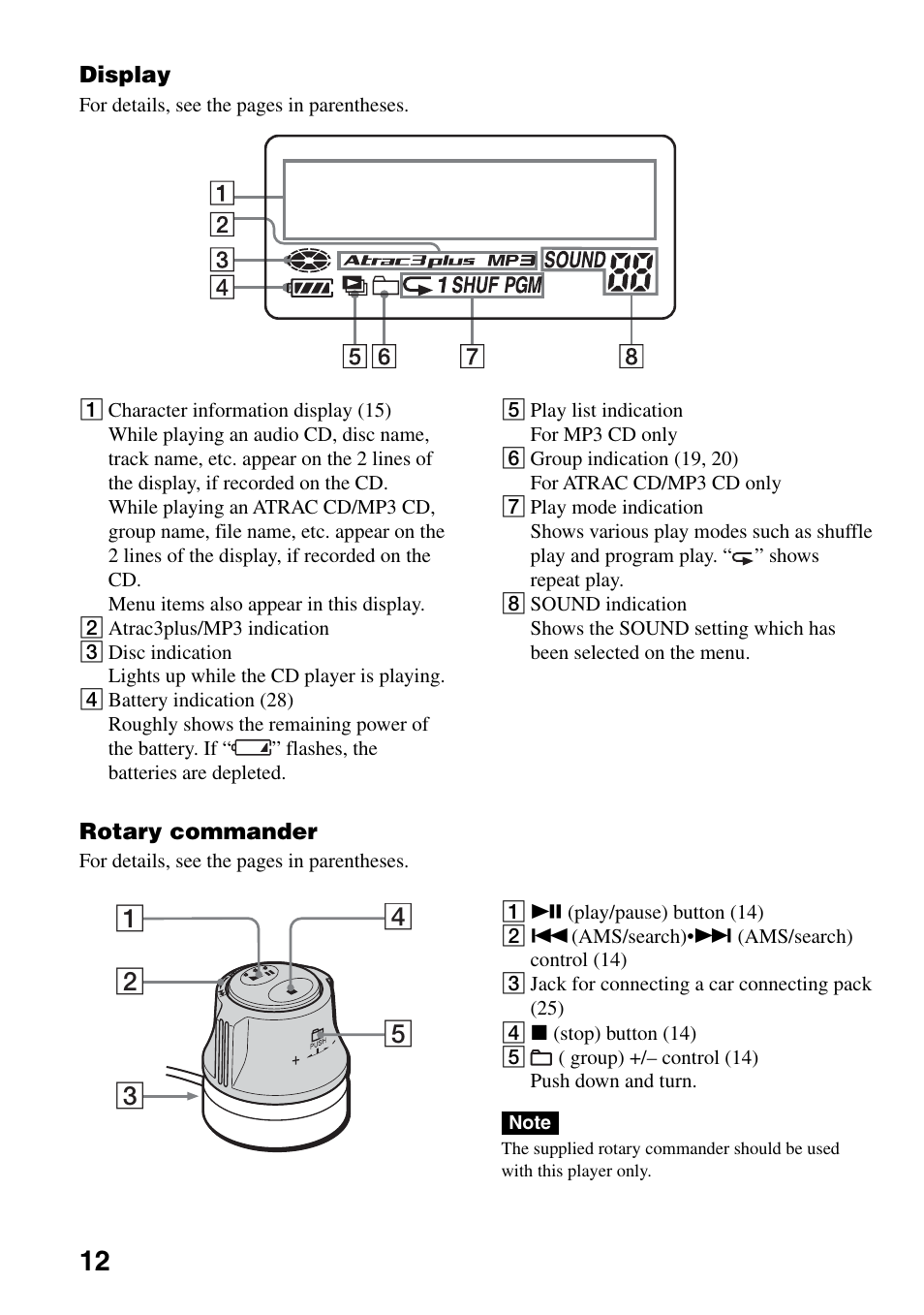Sony Atrac3/MP3 CD Walkman D-NE306CK User Manual | Page 12 / 40