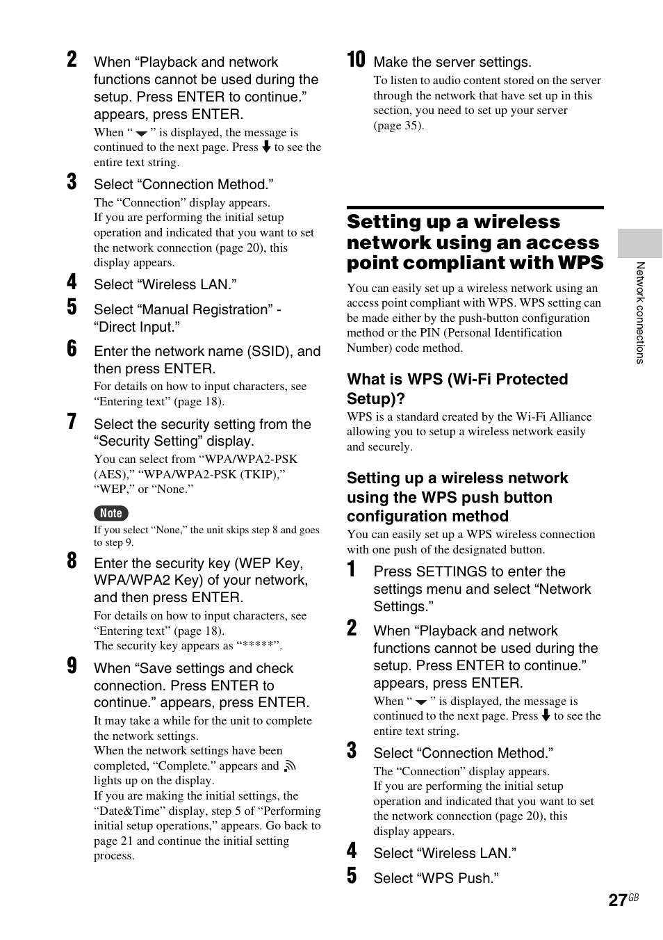 With wps, 3 of “i, E 27) | Sony NAC-SV10I User Manual | Page 27 / 92
