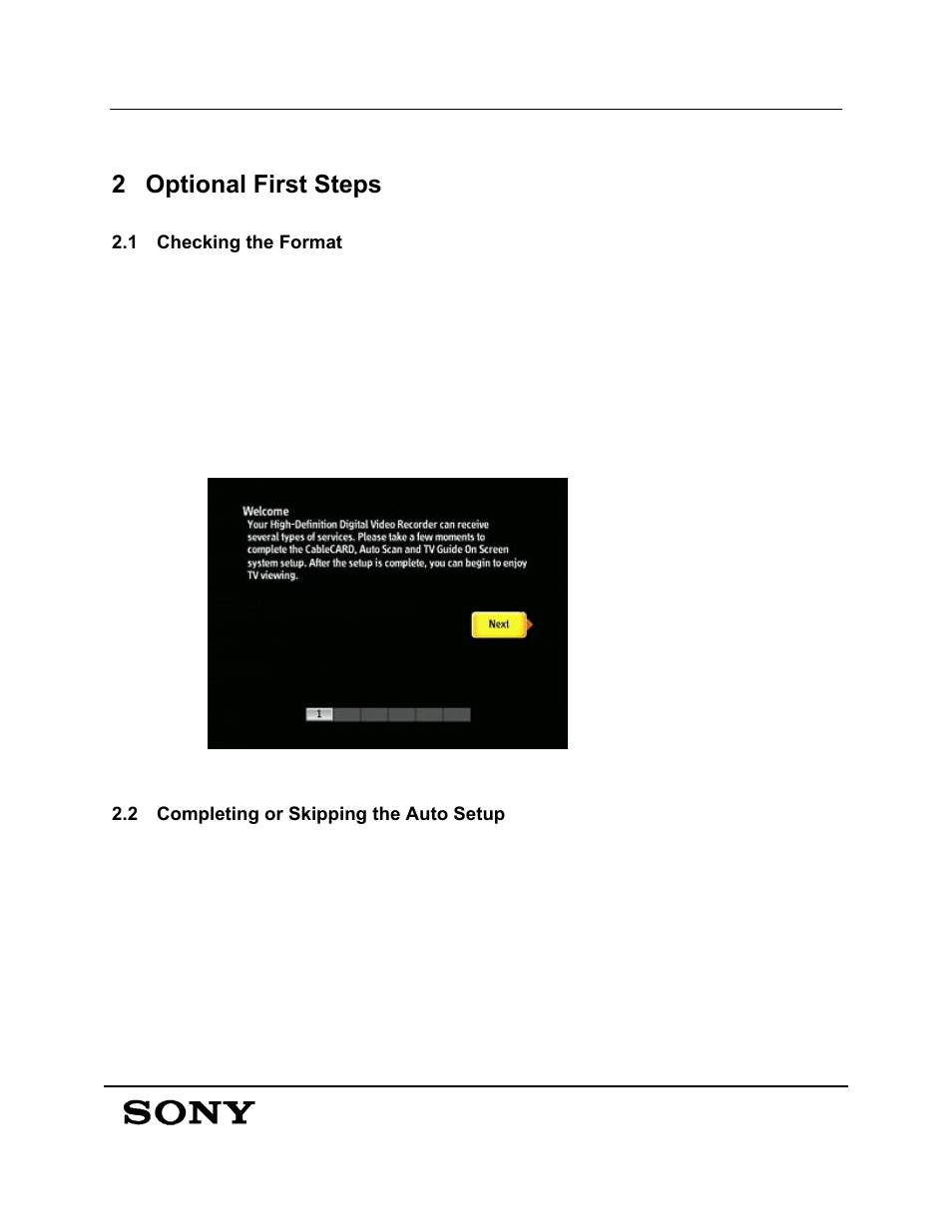 2 optional first steps | Sony DHG-HDD250 User Manual | Page 4 / 8