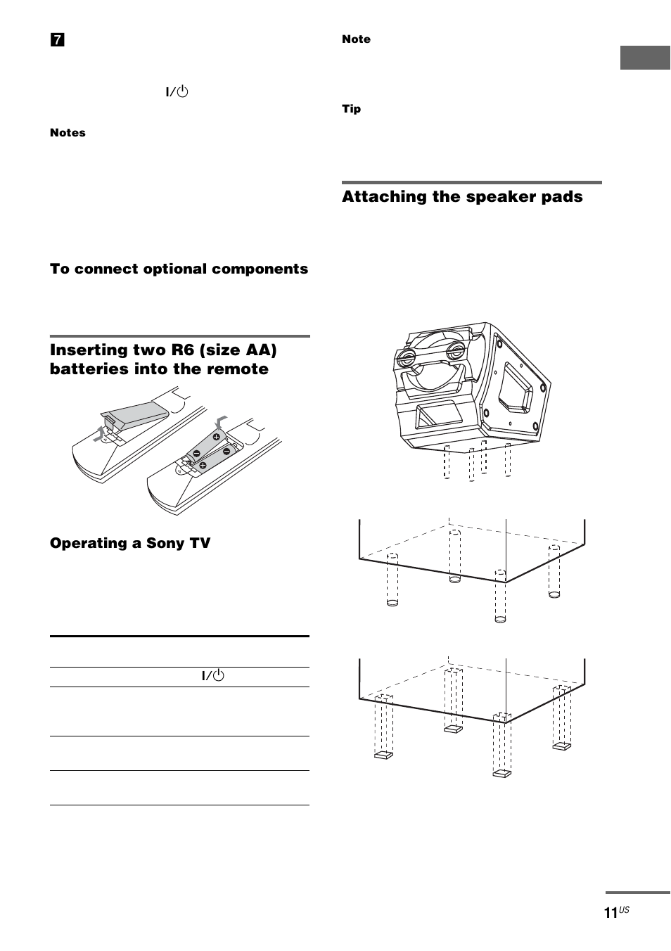 Attaching the speaker pads | Sony FST-ZX100D User Manual | Page 11 / 96