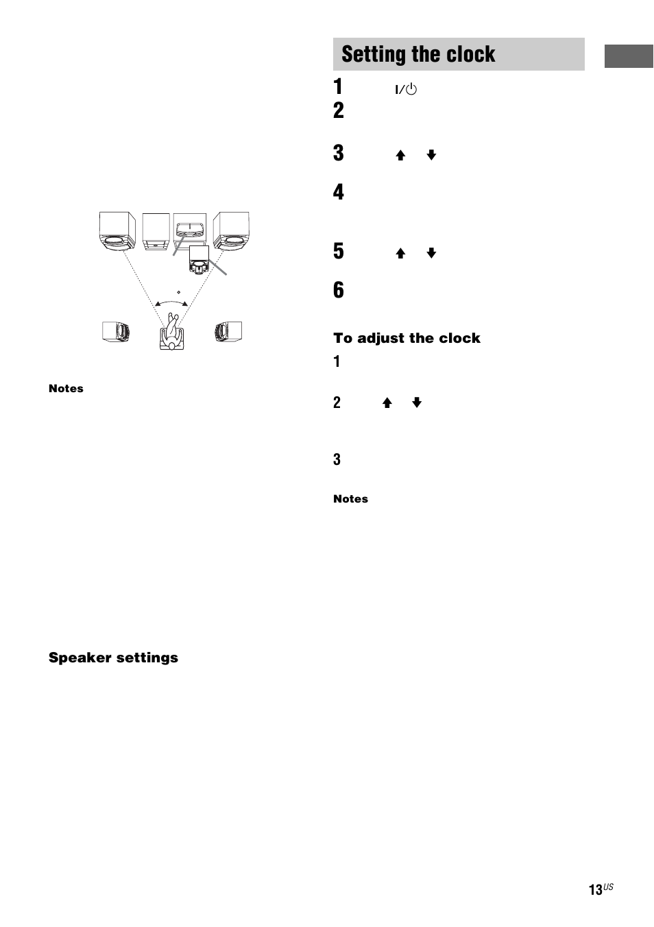 Setting the clock | Sony FST-ZX100D User Manual | Page 13 / 96
