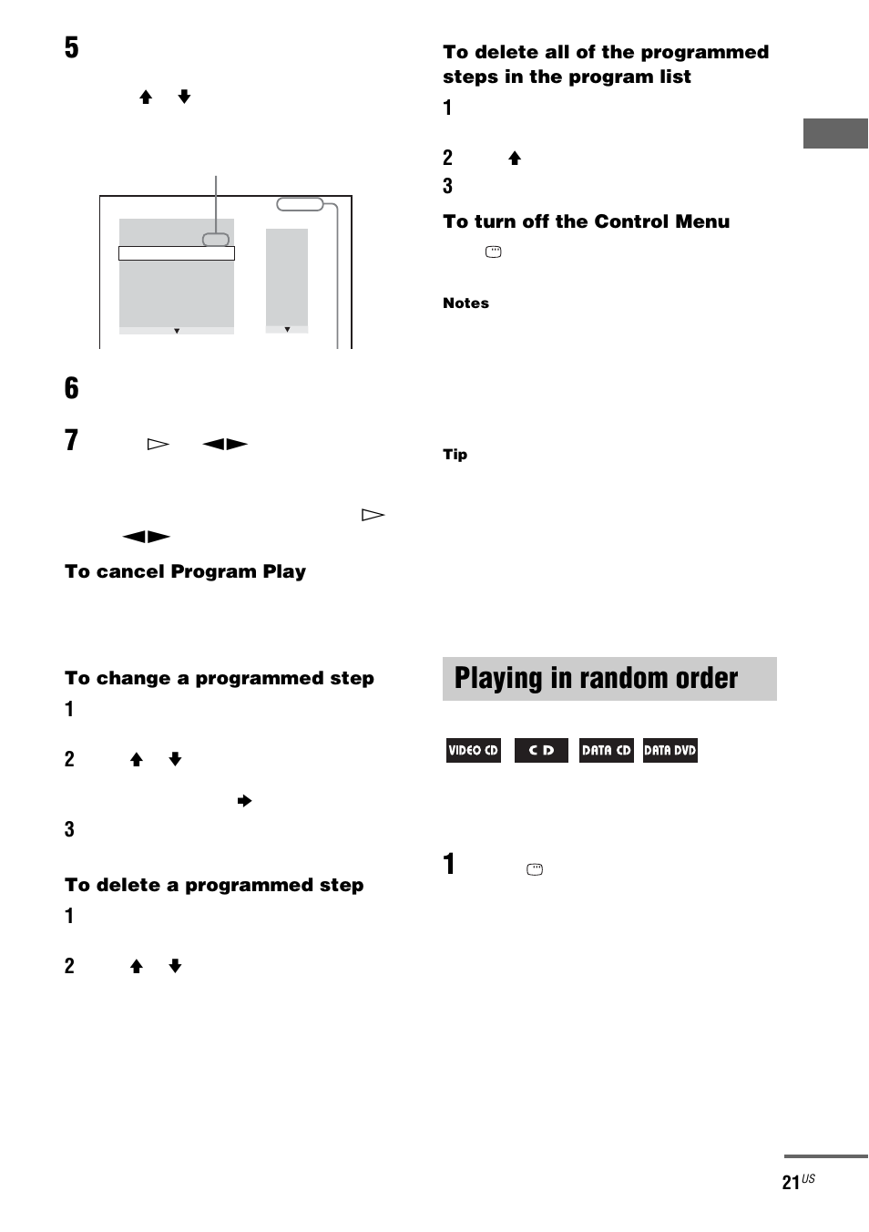 Playing in random order, Shuffle play | Sony FST-ZX100D User Manual | Page 21 / 96