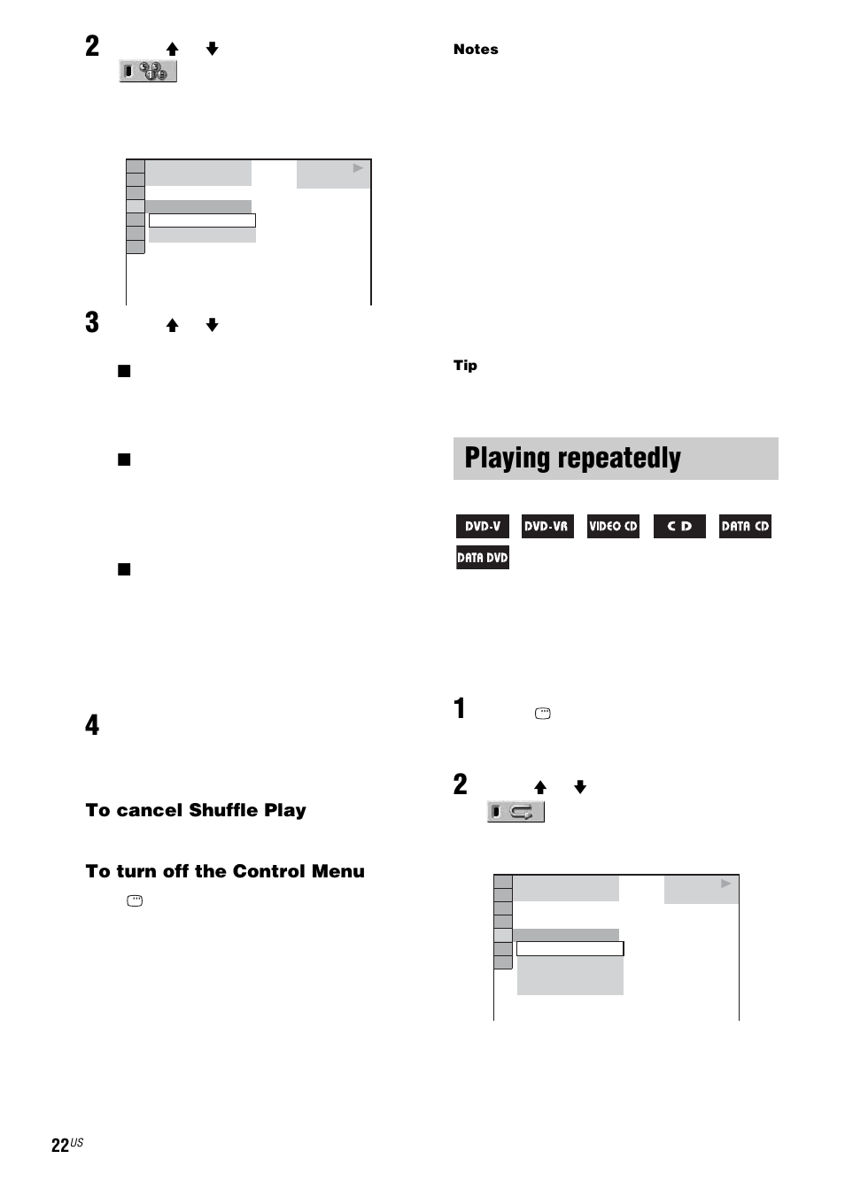 Playing repeatedly, Repeat play | Sony FST-ZX100D User Manual | Page 22 / 96