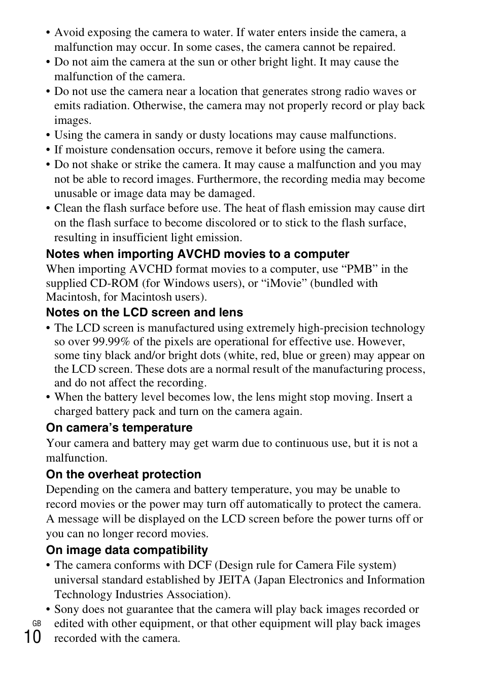 Sony CYBER-SHOT DSC-HX5/HX5V User Manual | Page 10 / 60