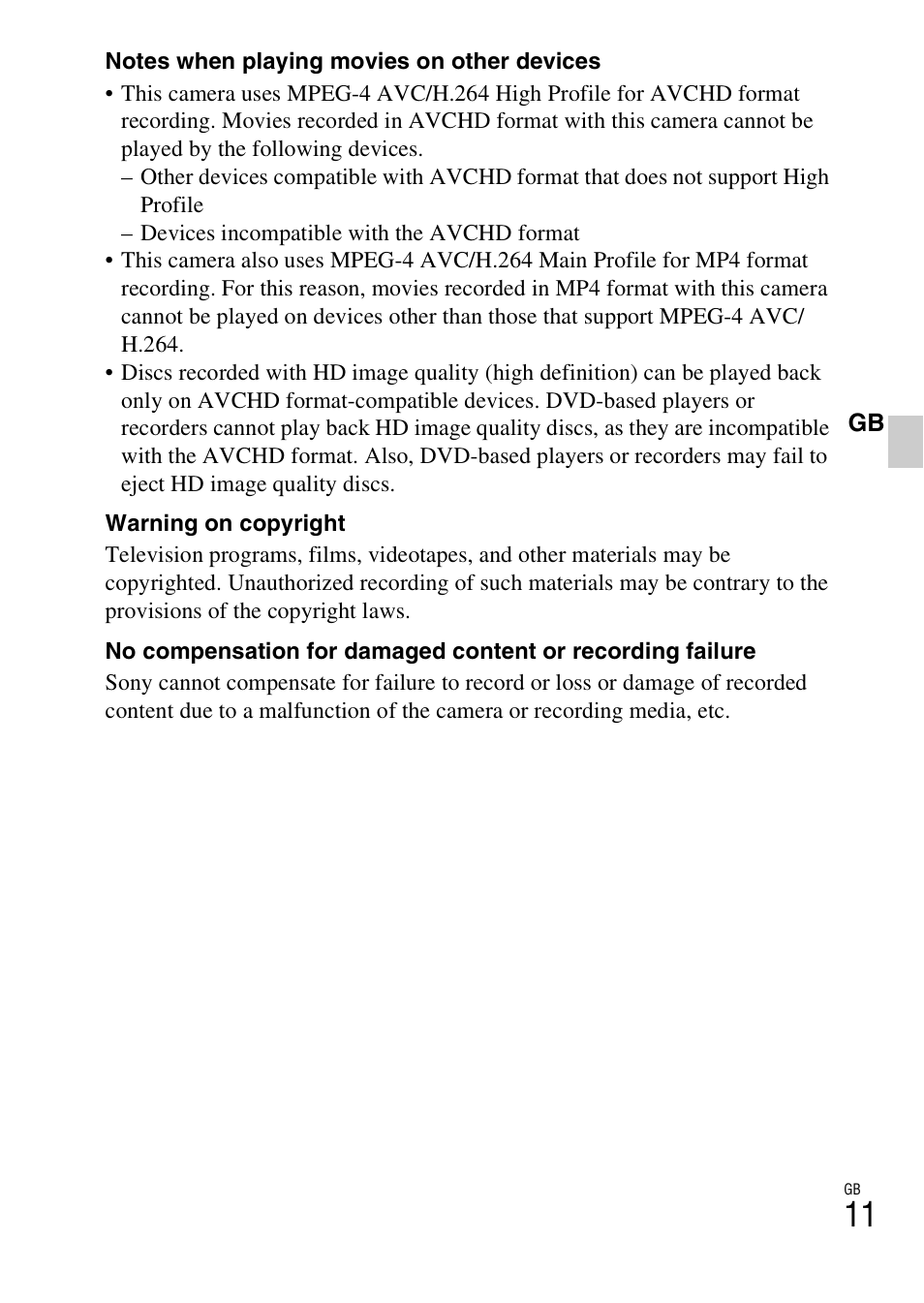 Sony CYBER-SHOT DSC-HX5/HX5V User Manual | Page 11 / 60