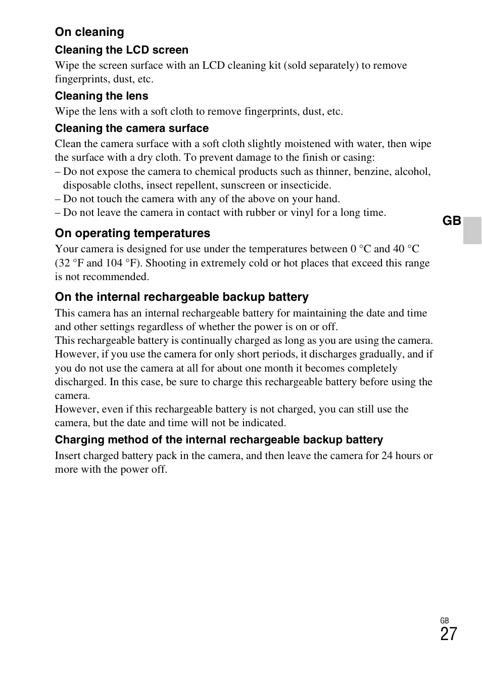 Sony CYBER-SHOT DSC-HX5/HX5V User Manual | Page 27 / 60