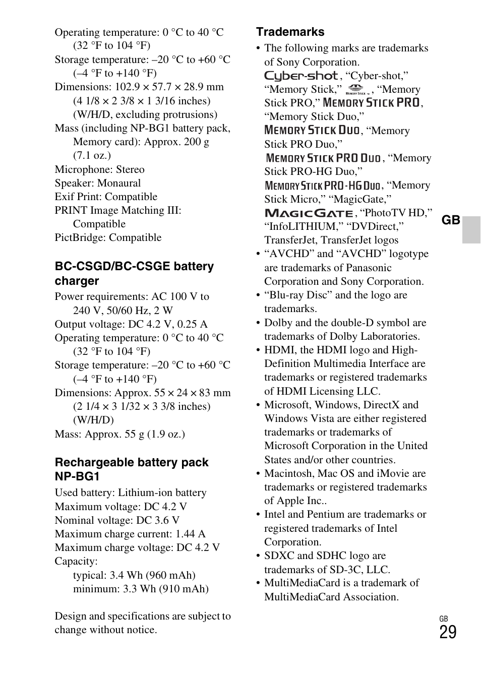 Sony CYBER-SHOT DSC-HX5/HX5V User Manual | Page 29 / 60