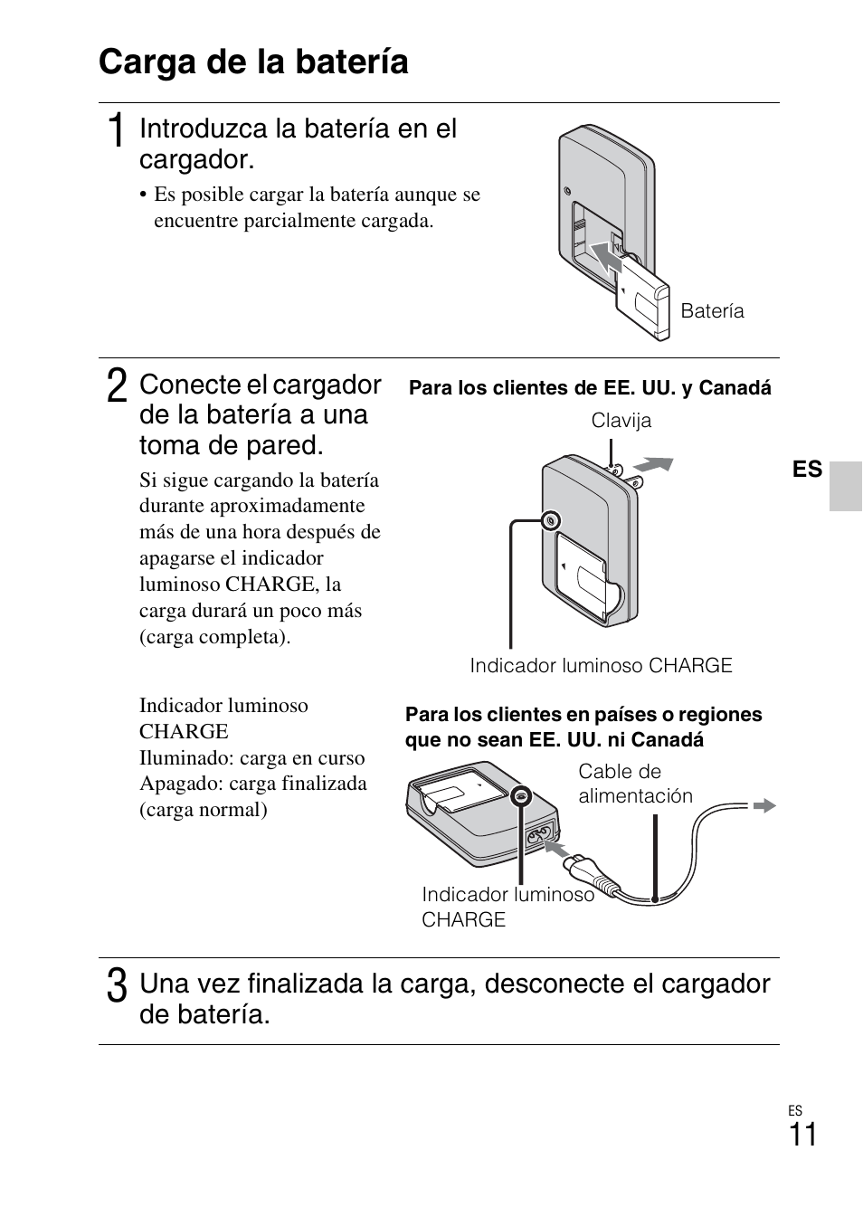 Carga de la batería | Sony CYBER-SHOT DSC-HX5/HX5V User Manual | Page 41 / 60