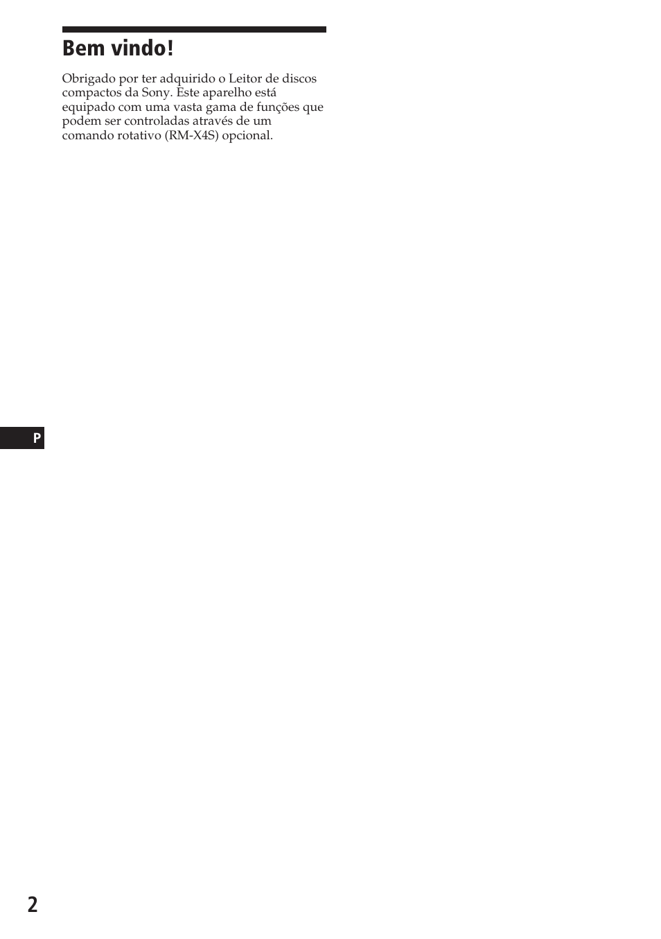Bem vindo | Sony CDX-3180 User Manual | Page 34 / 68
