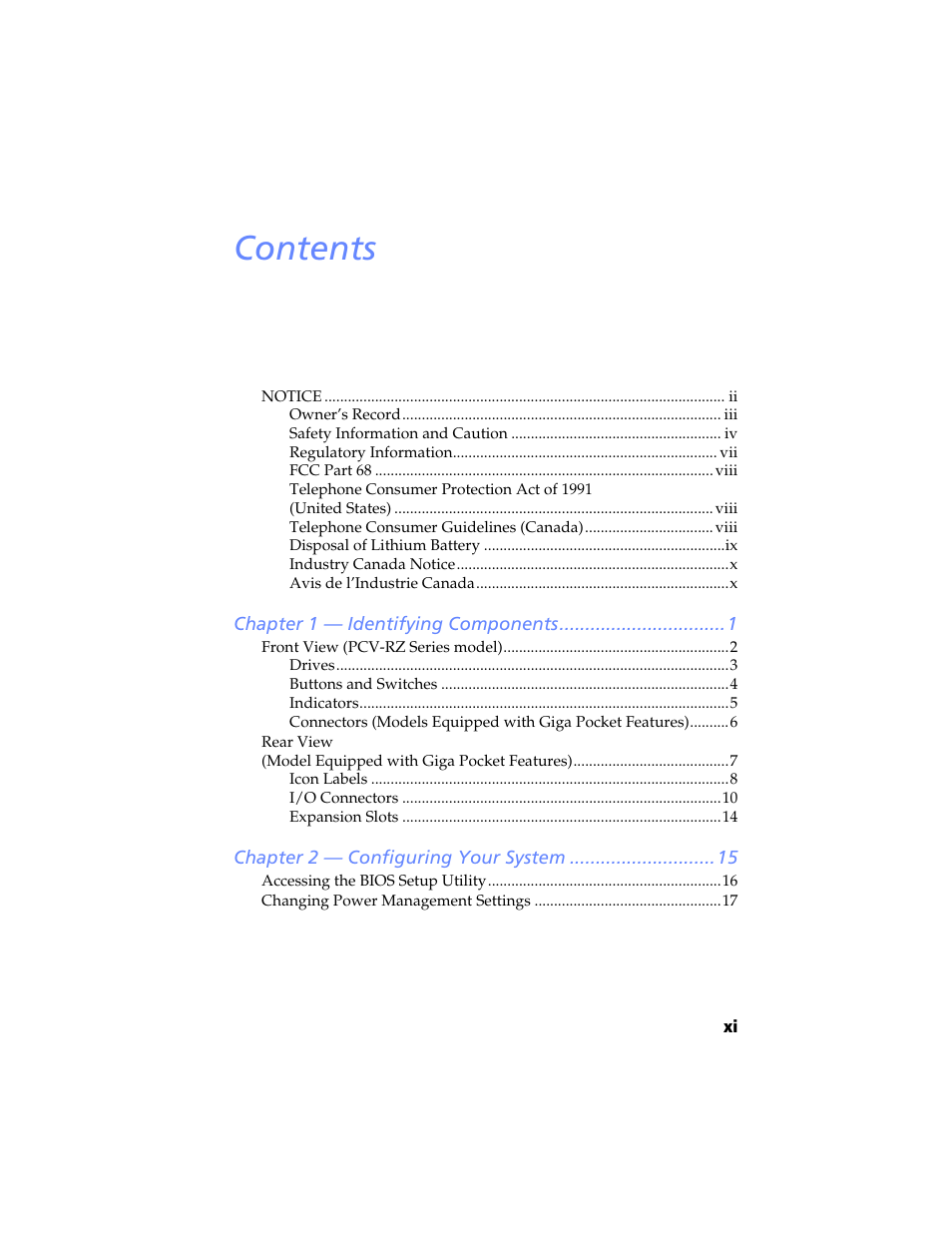 Sony PCV-RXP-RZP User Manual | Page 11 / 100