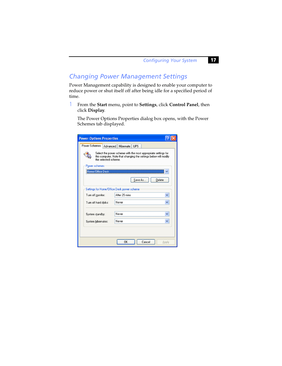 Changing power management settings | Sony PCV-RXP-RZP User Manual | Page 31 / 100