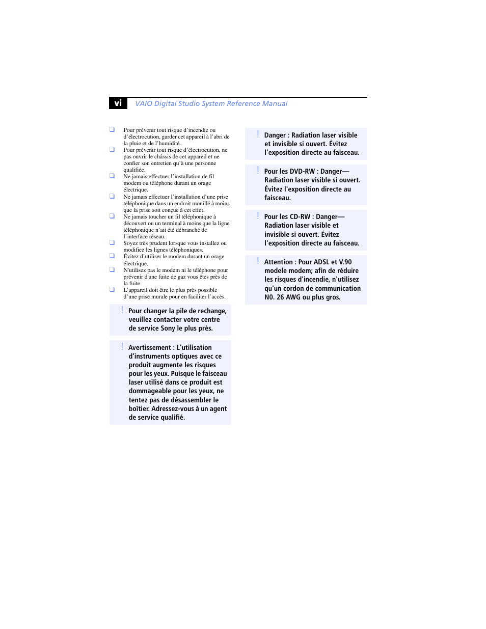 Sony PCV-RXP-RZP User Manual | Page 6 / 100