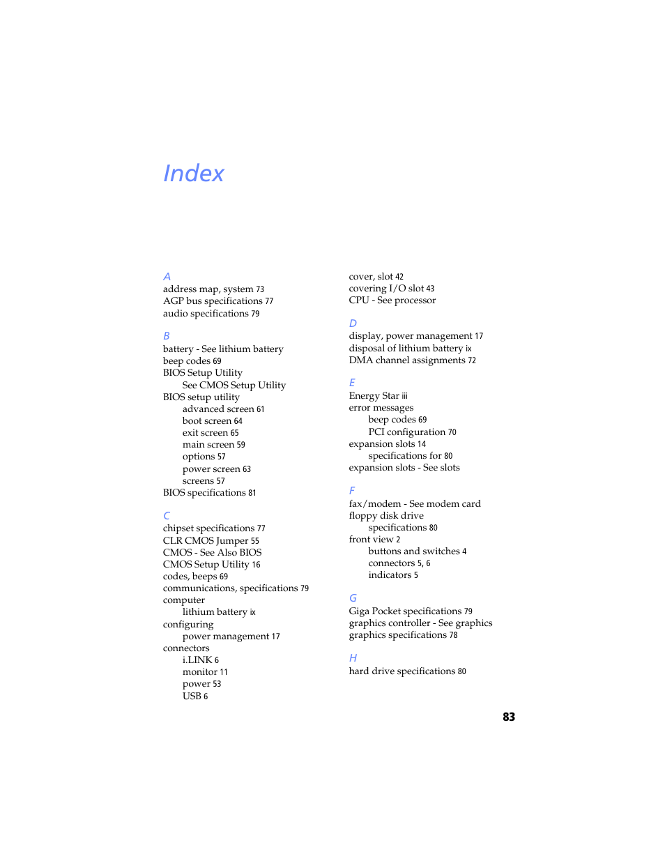 Index | Sony PCV-RXP-RZP User Manual | Page 97 / 100