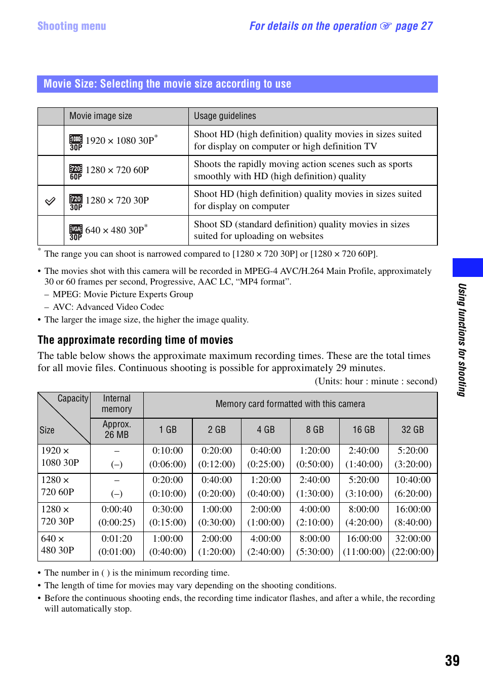 Sony bloggie MHS-CM5 User Manual | Page 39 / 69