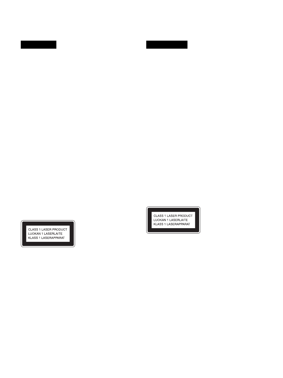 Varning, Advarsel | Sony CDP-D12 User Manual | Page 5 / 39