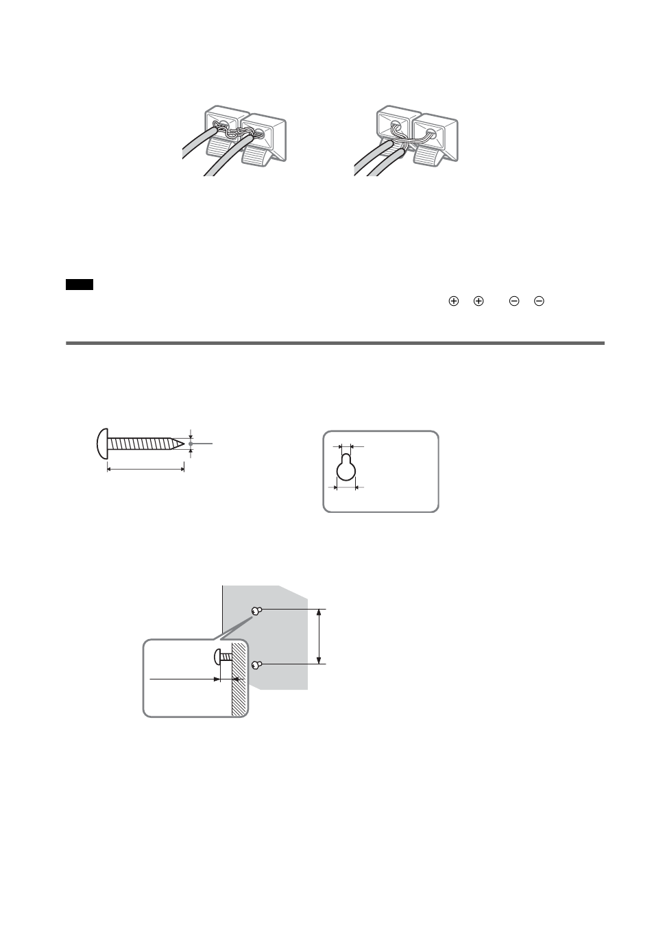 Installing the speakers on the wall, Examples of poor conditions of the speaker cord | Sony DAV-DZ700FW User Manual | Page 22 / 108