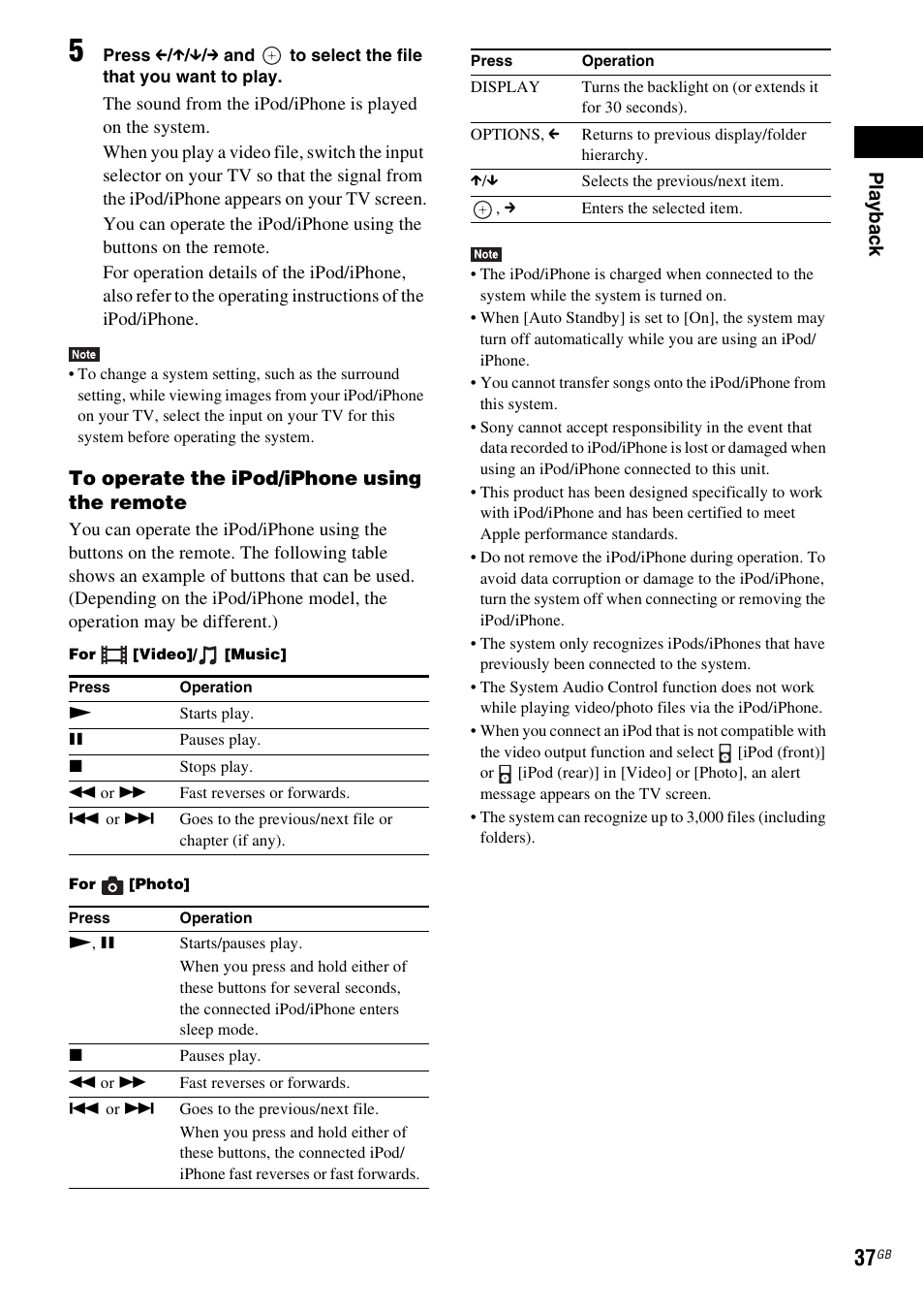 Play b a ck | Sony BDV-E980W User Manual | Page 37 / 84