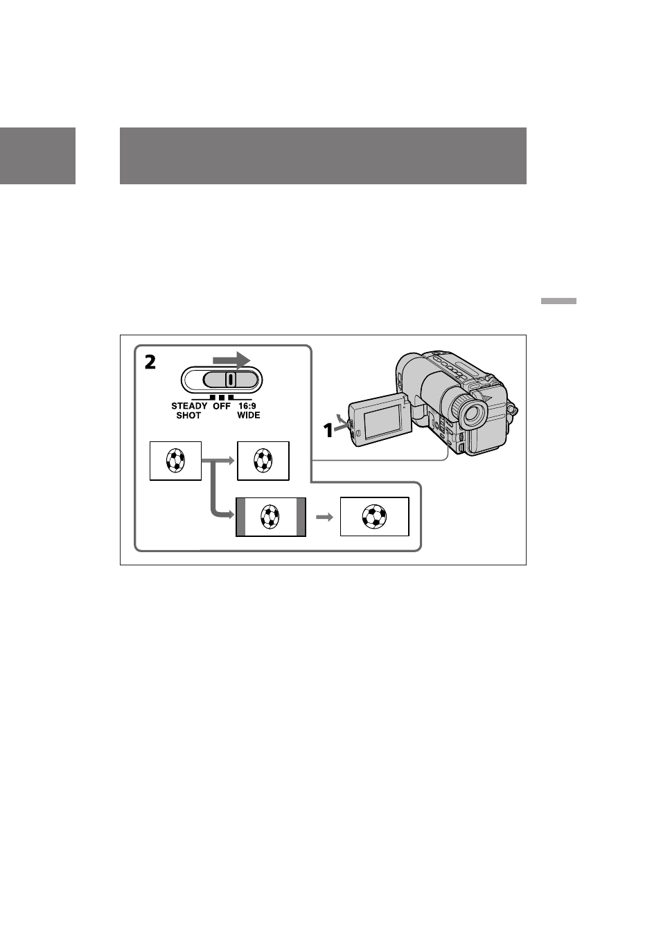 Using the wide mode function, Utilización del modo de pantalla amplia | Sony CCD-TRV11 User Manual | Page 35 / 72