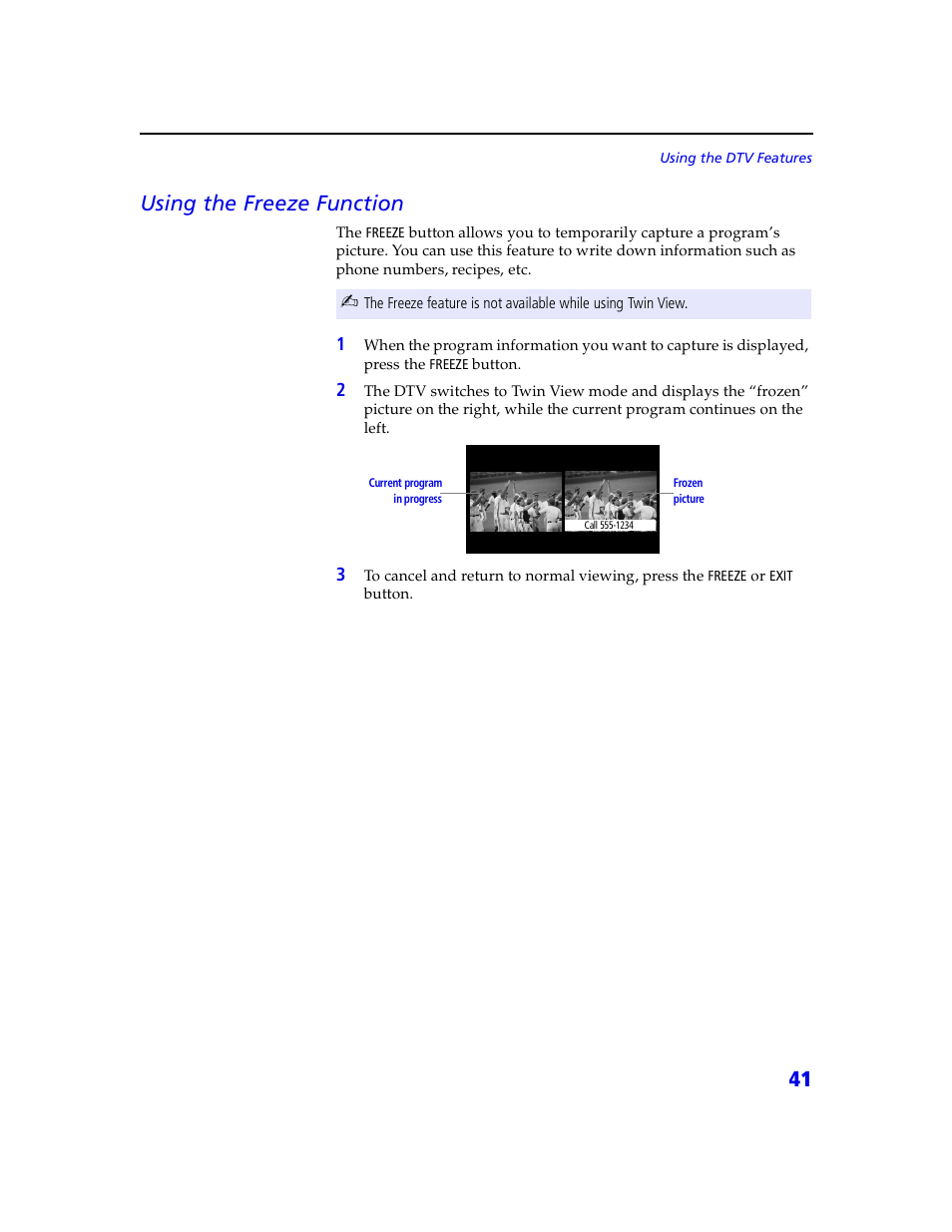 41 using the freeze function | Sony VMC-IL4415 User Manual | Page 47 / 80