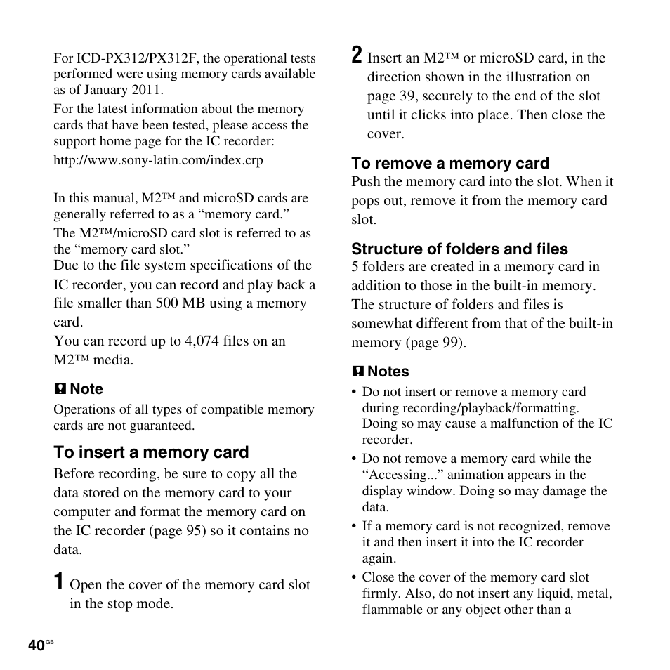 Sony PX312F User Manual | Page 40 / 146