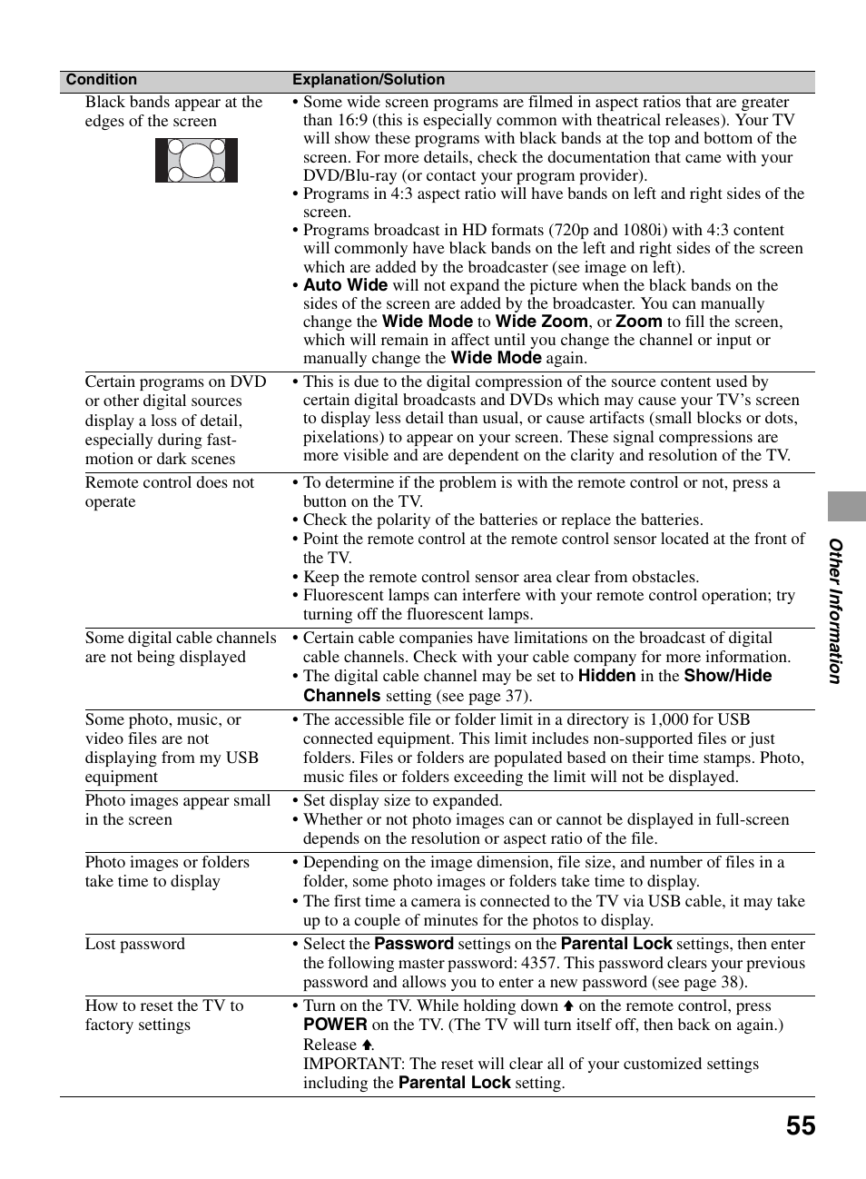 Sony BRAVIA KDL-0EX500 User Manual | Page 55 / 59