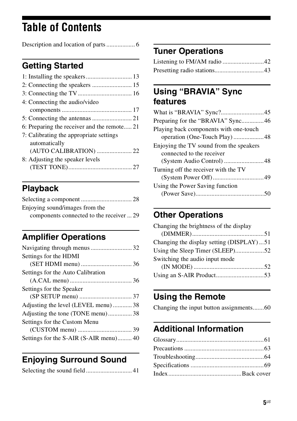 Sony 4-130-033-13(1) User Manual | Page 5 / 72