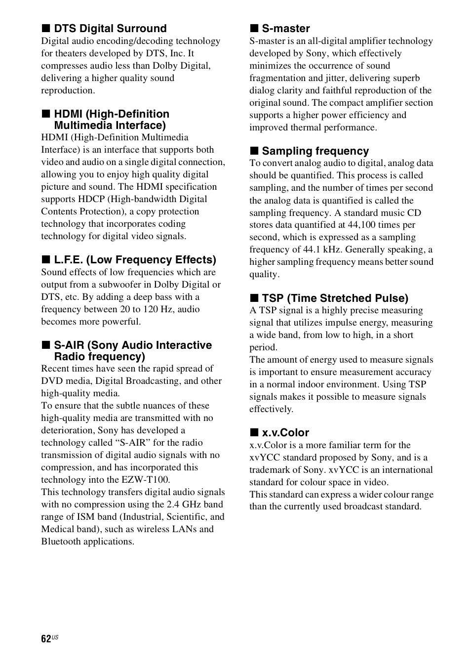 Sony 4-130-033-13(1) User Manual | Page 62 / 72