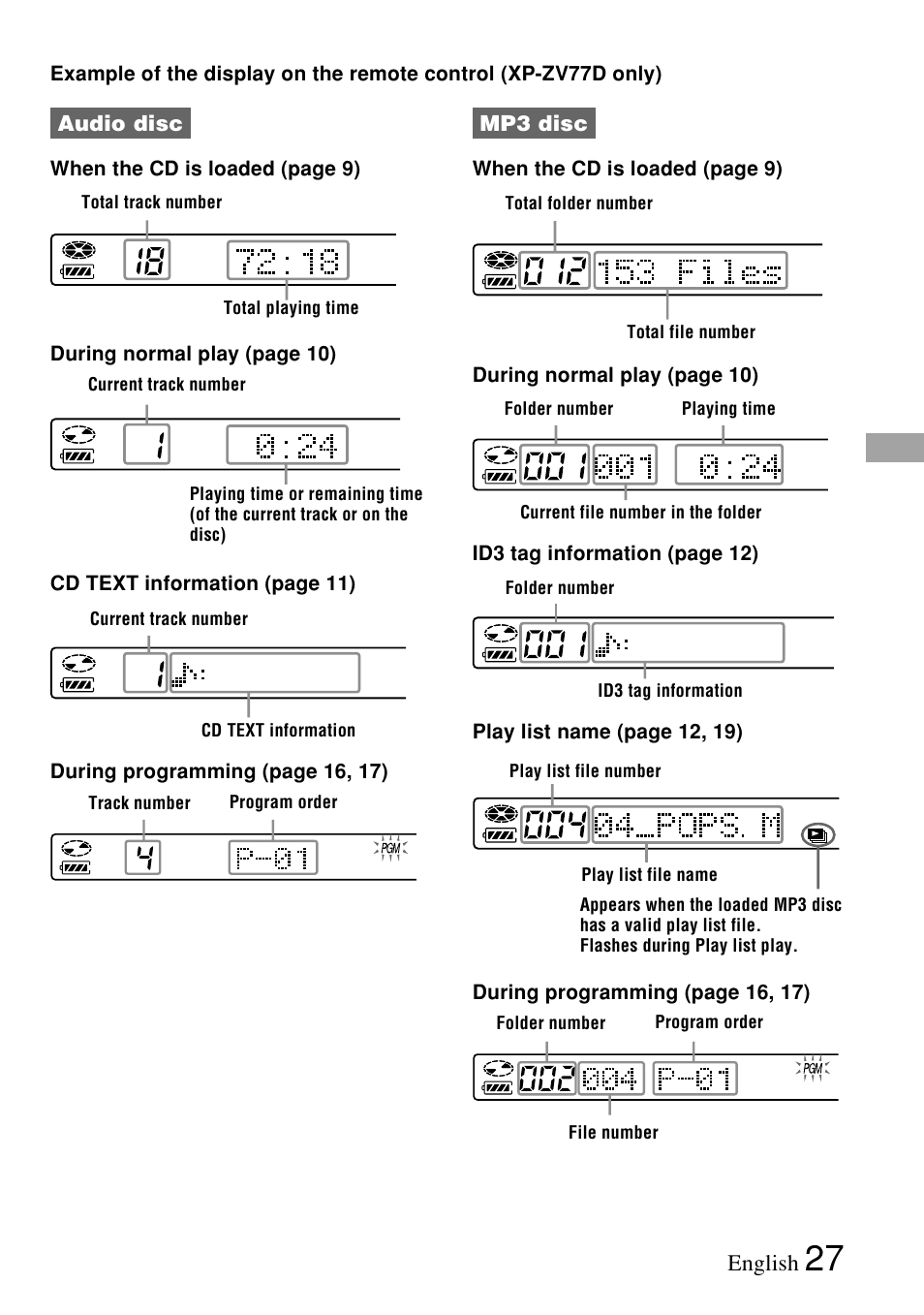 Sony XP-ZV77D User Manual | Page 27 / 28