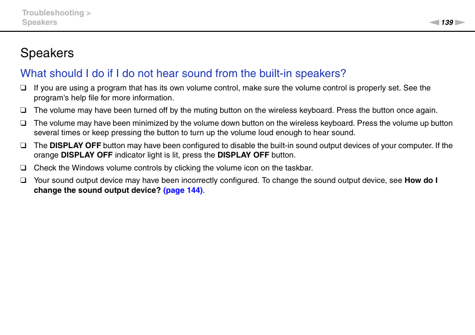 Speakers | Sony VAIO VPCJ11 User Manual | Page 139 / 152