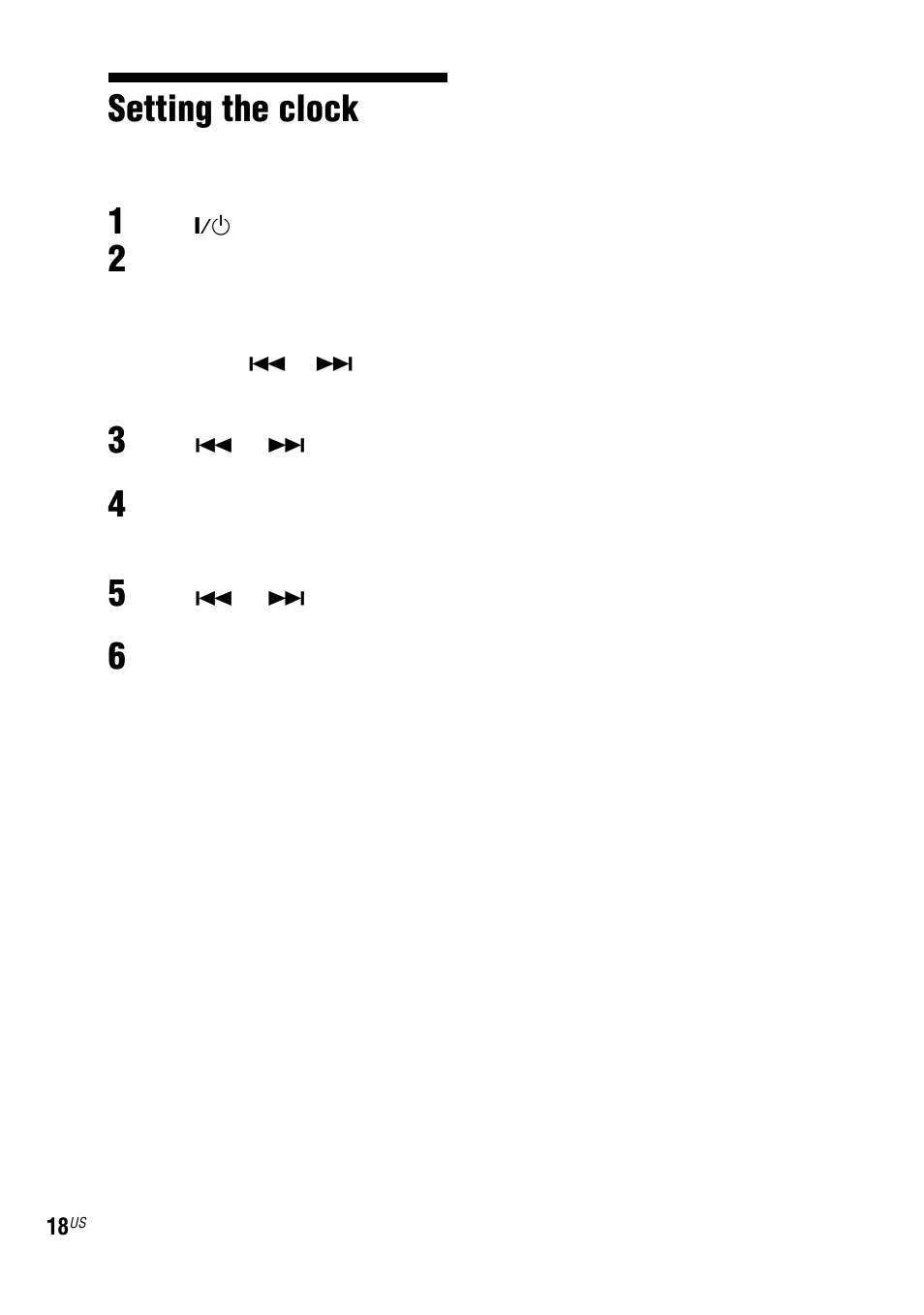 Setting the clock | Sony LBT-ZUX9 User Manual | Page 18 / 64