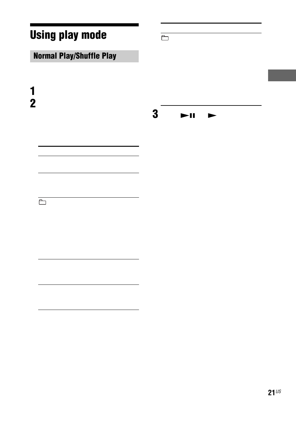 Using play mode, Normal play/shuffle play | Sony LBT-ZUX9 User Manual | Page 21 / 64