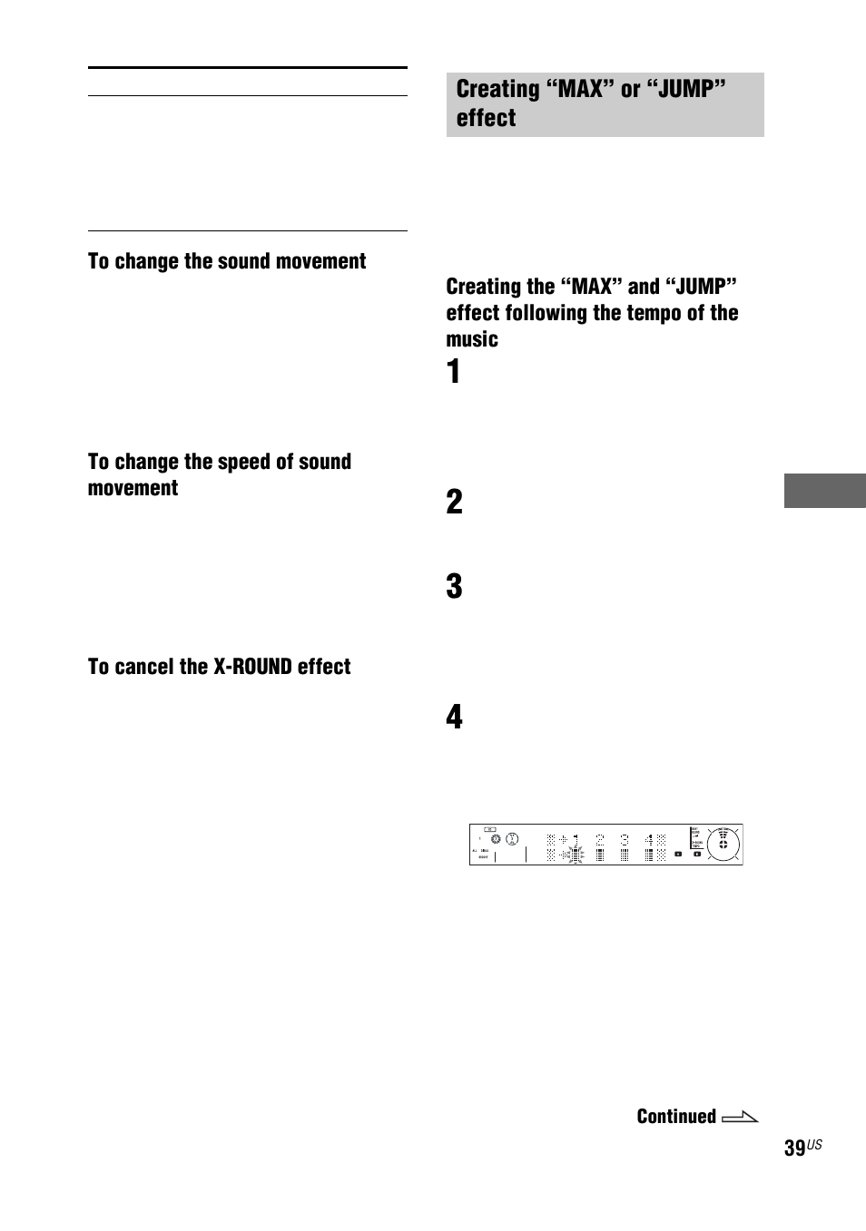 Creating “max” or “jump” effect | Sony LBT-ZUX9 User Manual | Page 39 / 64