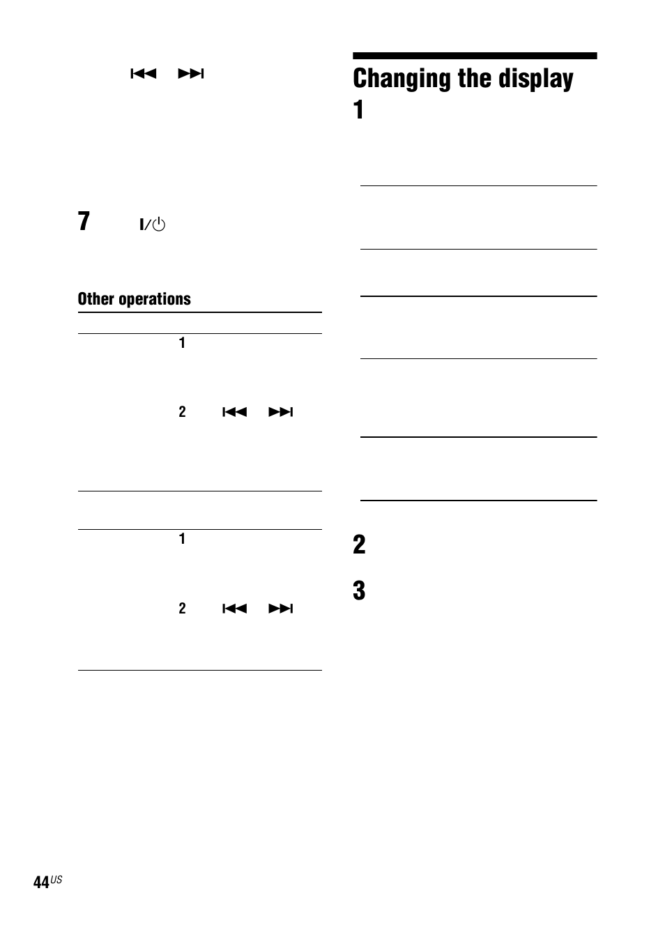 Changing the display, Changing the display 1 | Sony LBT-ZUX9 User Manual | Page 44 / 64