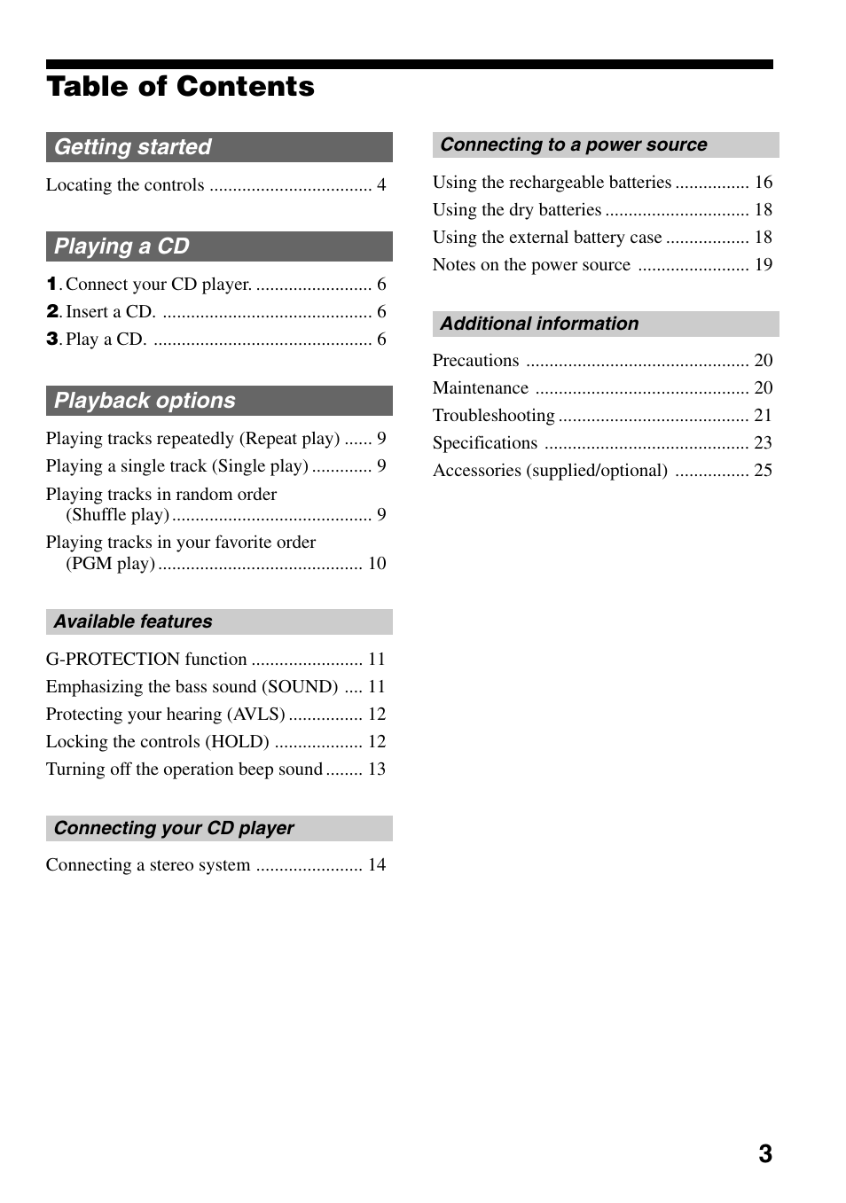 Sony D-EJ835 User Manual | Page 3 / 28