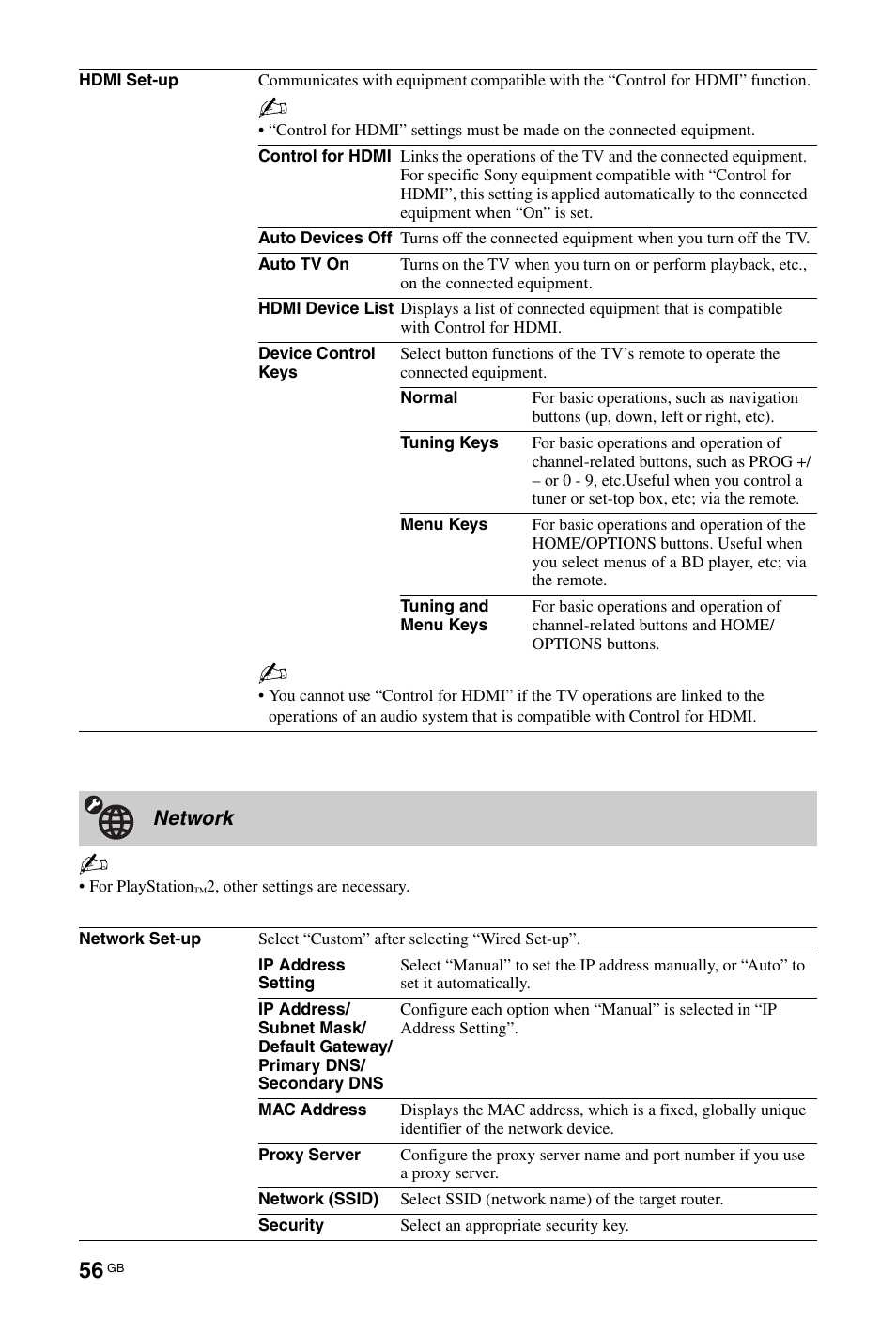 Sony BRAVIA 4-256-733-F2(1) User Manual | Page 56 / 72