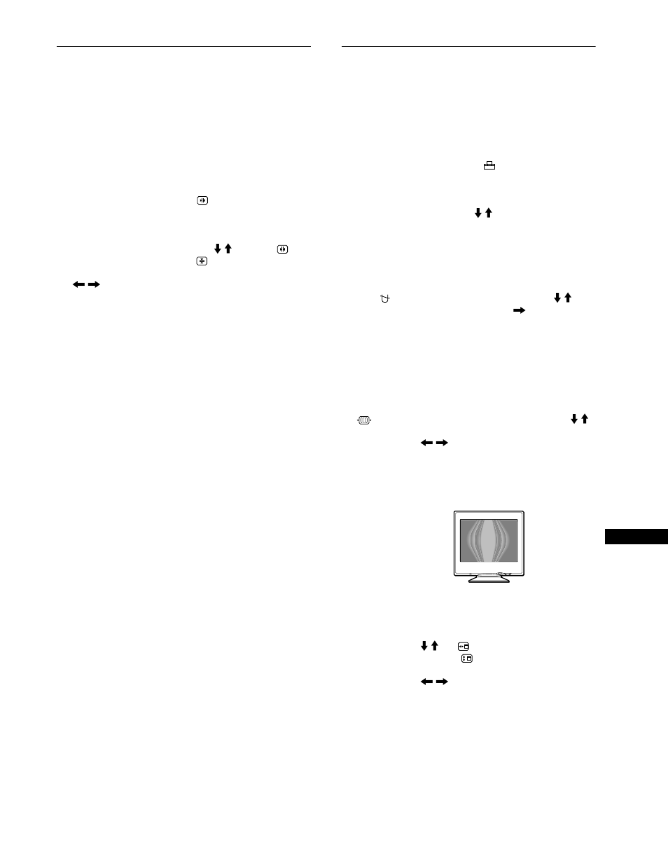 Justera konvergensen (konv.), Ytterligare inställningar (option), Avmagnetisera skärmen | Justera moaré, Ändra menyernas läge, Nv. (sidan 13), Sidan 13) | Sony CPD-G400P User Manual | Page 121 / 148