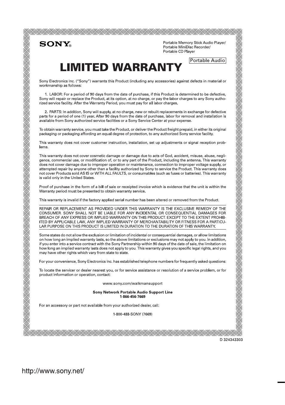 Sony D-NE309LIV2 User Manual | Page 36 / 36