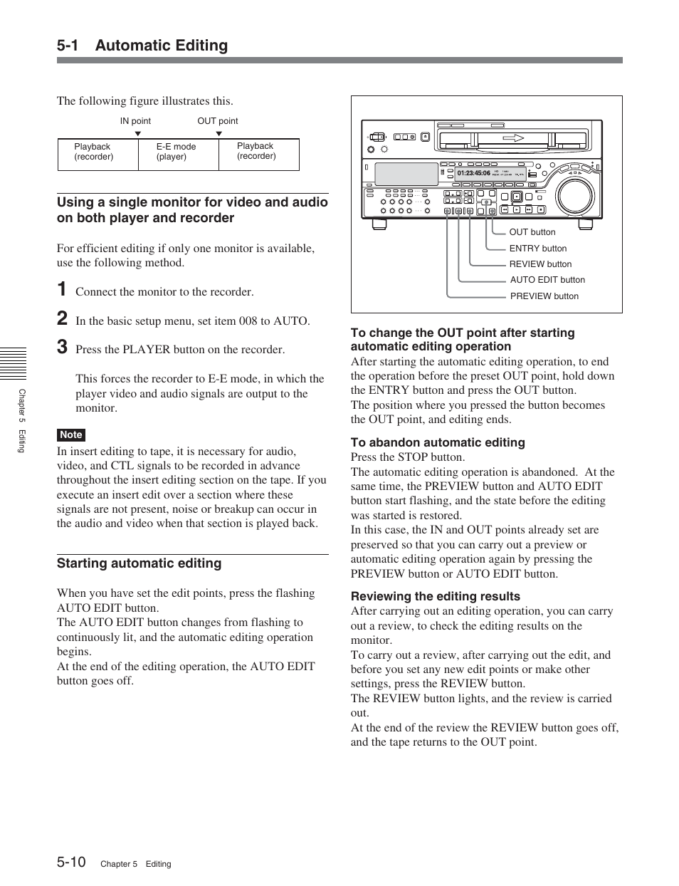 1 automatic editing | Sony HDW-S2000 User Manual | Page 66 / 158