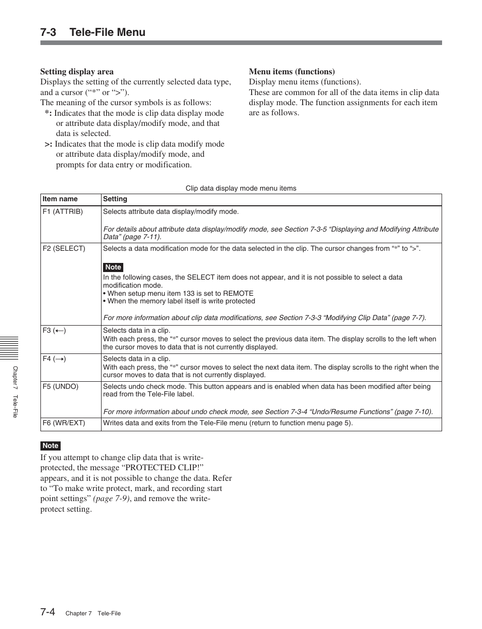 3 tele-file menu | Sony HDW-S2000 User Manual | Page 86 / 158