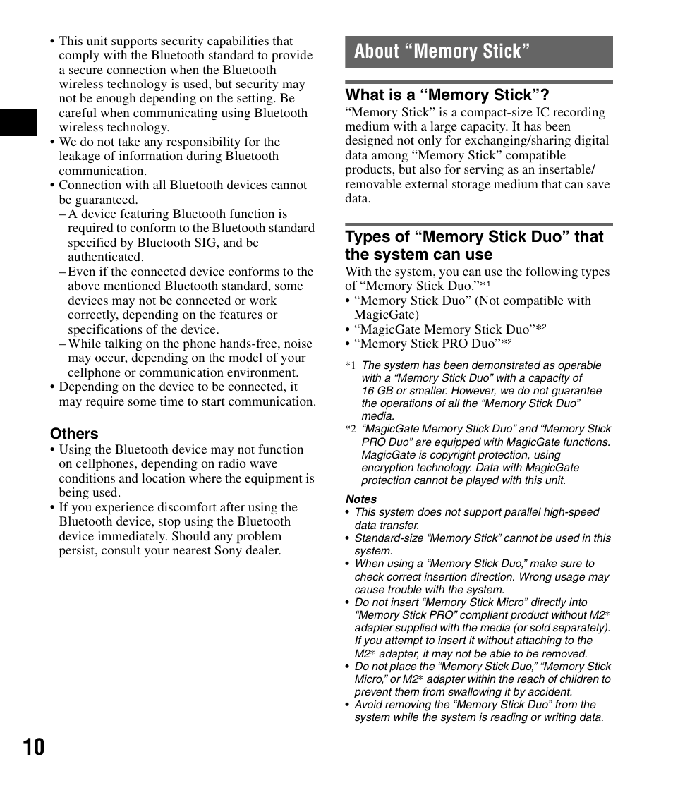 About “memory stick, What is a “memory stick | Sony NV-U84 User Manual | Page 10 / 60
