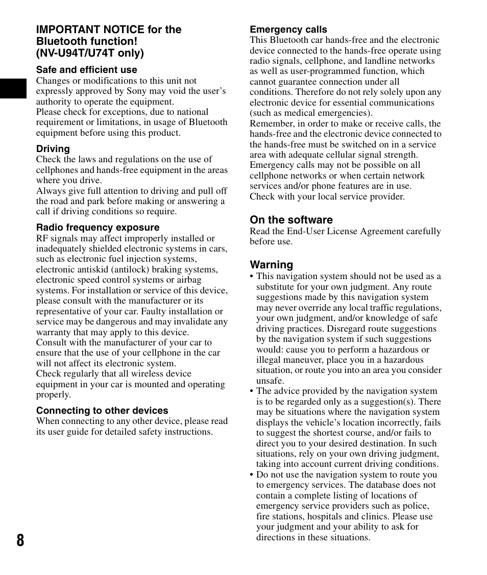 Sony NV-U84 User Manual | Page 8 / 60