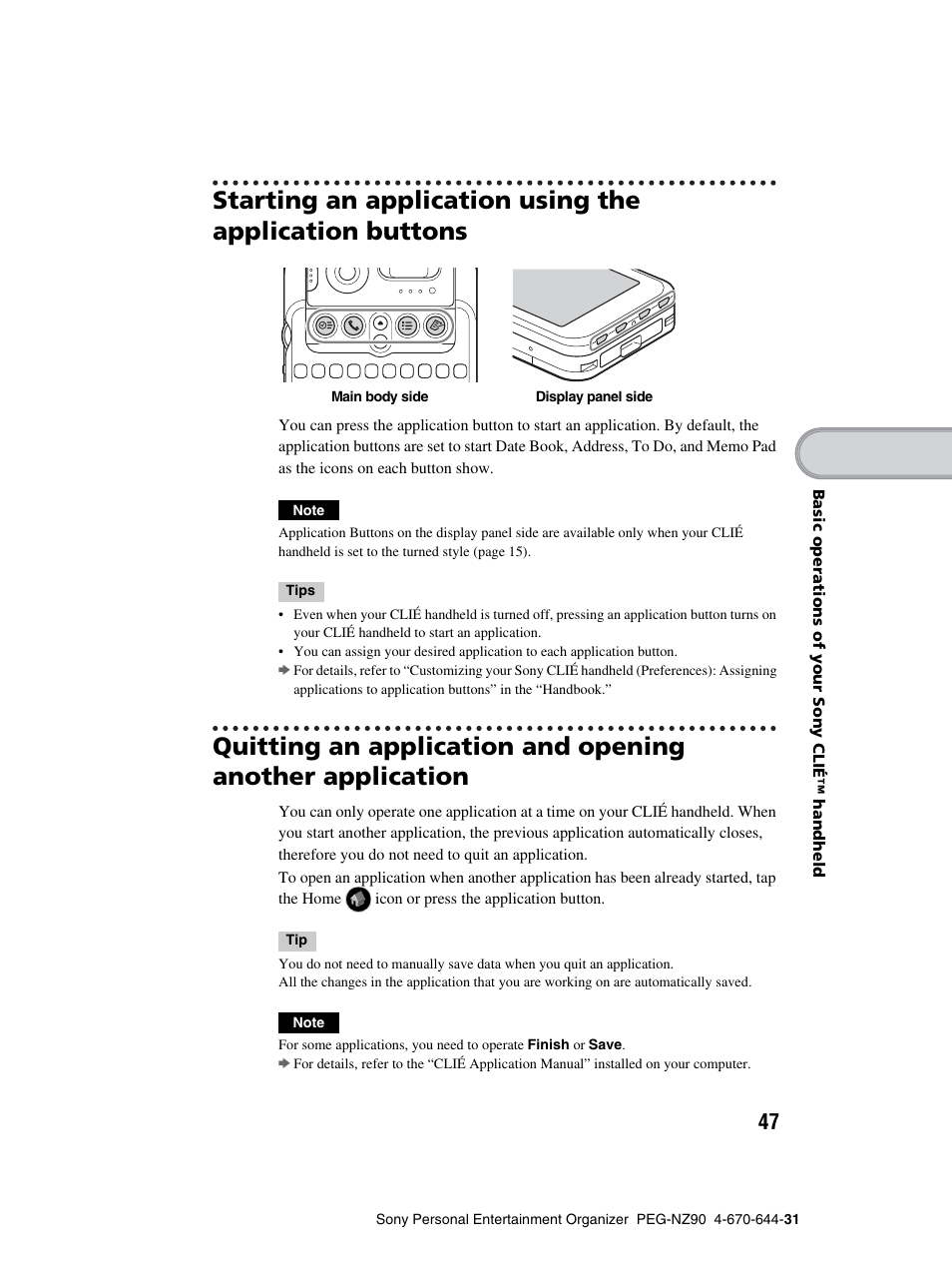 Sony PEG-NZ90 User Manual | Page 47 / 115
